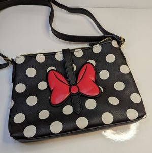 Authentic Disney Parks Minnie Mouse Purse with Bow Tie and Polka Dots